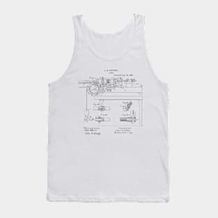 Lathe Woodworking Vintage Patent Hand Drawing Tank Top